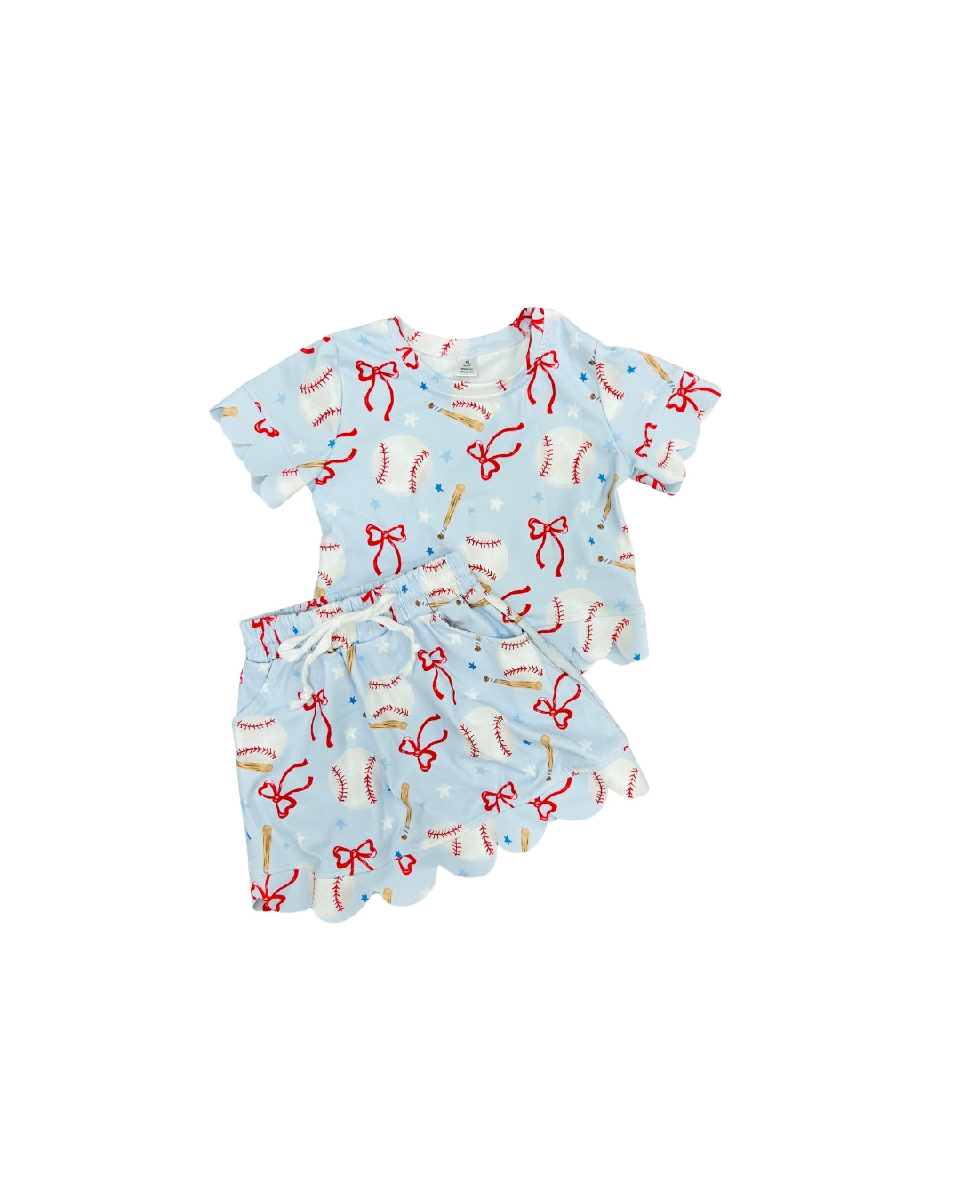 Baseball/Bow Scallop Skort Set