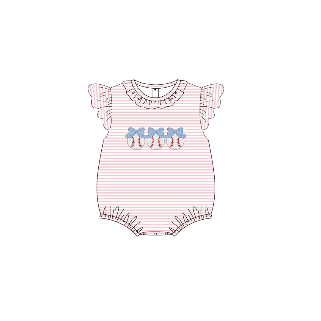 PRE ORDER - Funfetti Kids Pink Stripe Baseball/Bow Bubble