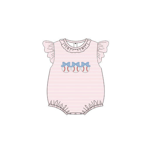 PRE ORDER - Funfetti Kids Pink Stripe Baseball/Bow Bubble