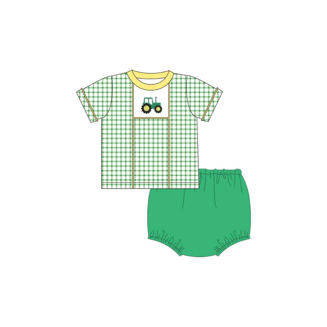 PRE ORDER - Funfetti Kids Tractor/Gingham Diaper Set