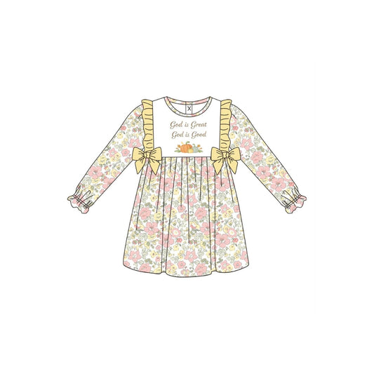 PRE ORDER - Funfetti Kids God is Great, God is Good Floral Dress