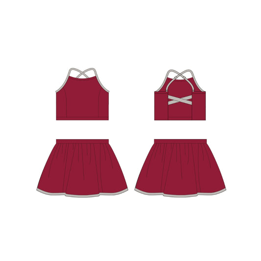 PRE ORDER - Funfetti Kids Maroon/Grey Active Set
