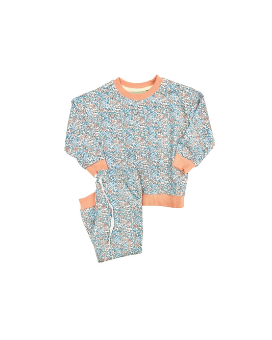 Sage & Lily Blue/Coral Floral Jogger Set