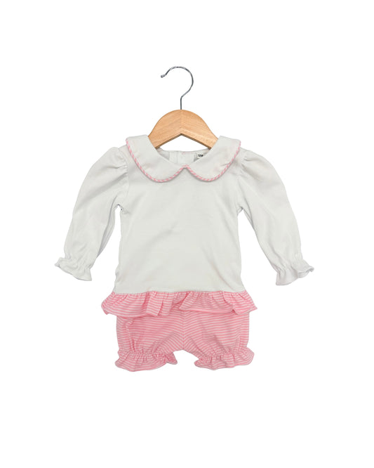 Pink Stripe Knit Bloomer Set