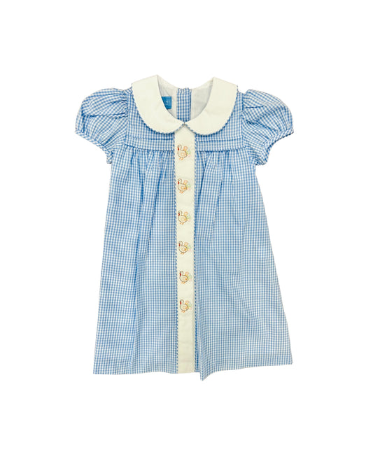 Anavini Embroidered Gingham Turkey Dress