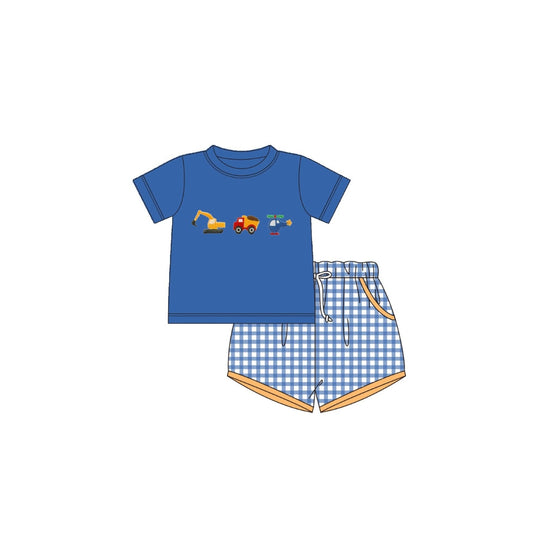 PRE ORDER - Funfetti Kids Navy Construction Short Set