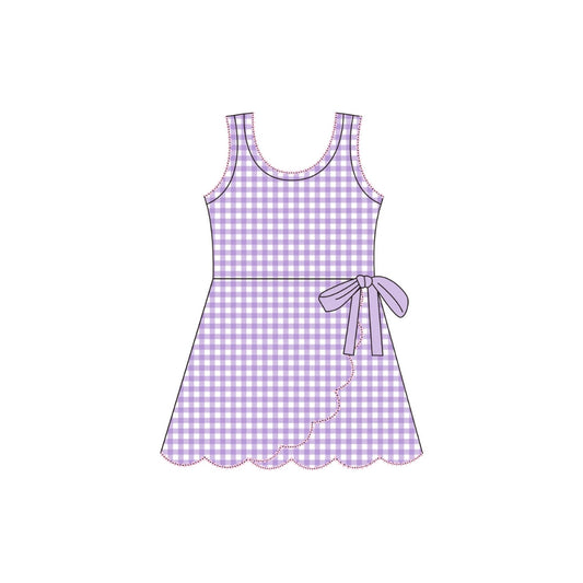 PRE ORDER - Funfetti Kids Purple Gingham Active Dress