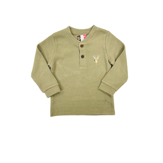 Banana Split Deer Embroidered Shirt