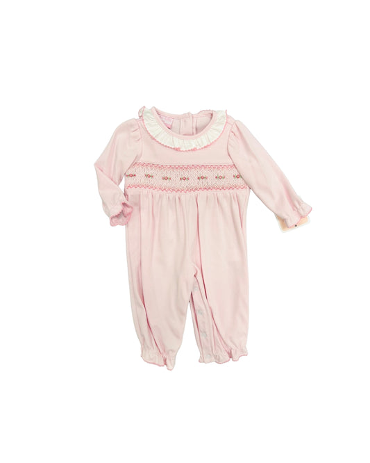 Petit Bebe Pink Smocked Romper