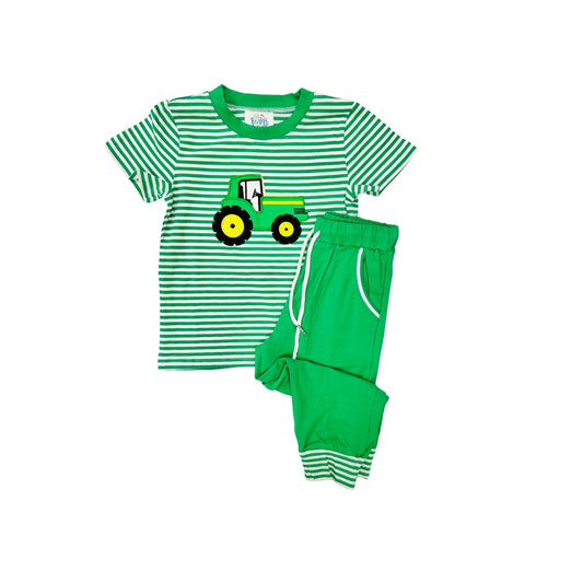 Funfetti Kids Tractor Applique Jogger Set