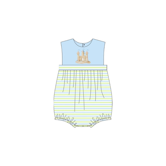 PRE ORDER - Funfetti Kids Sand Castle Applique/Stripe Bubble
