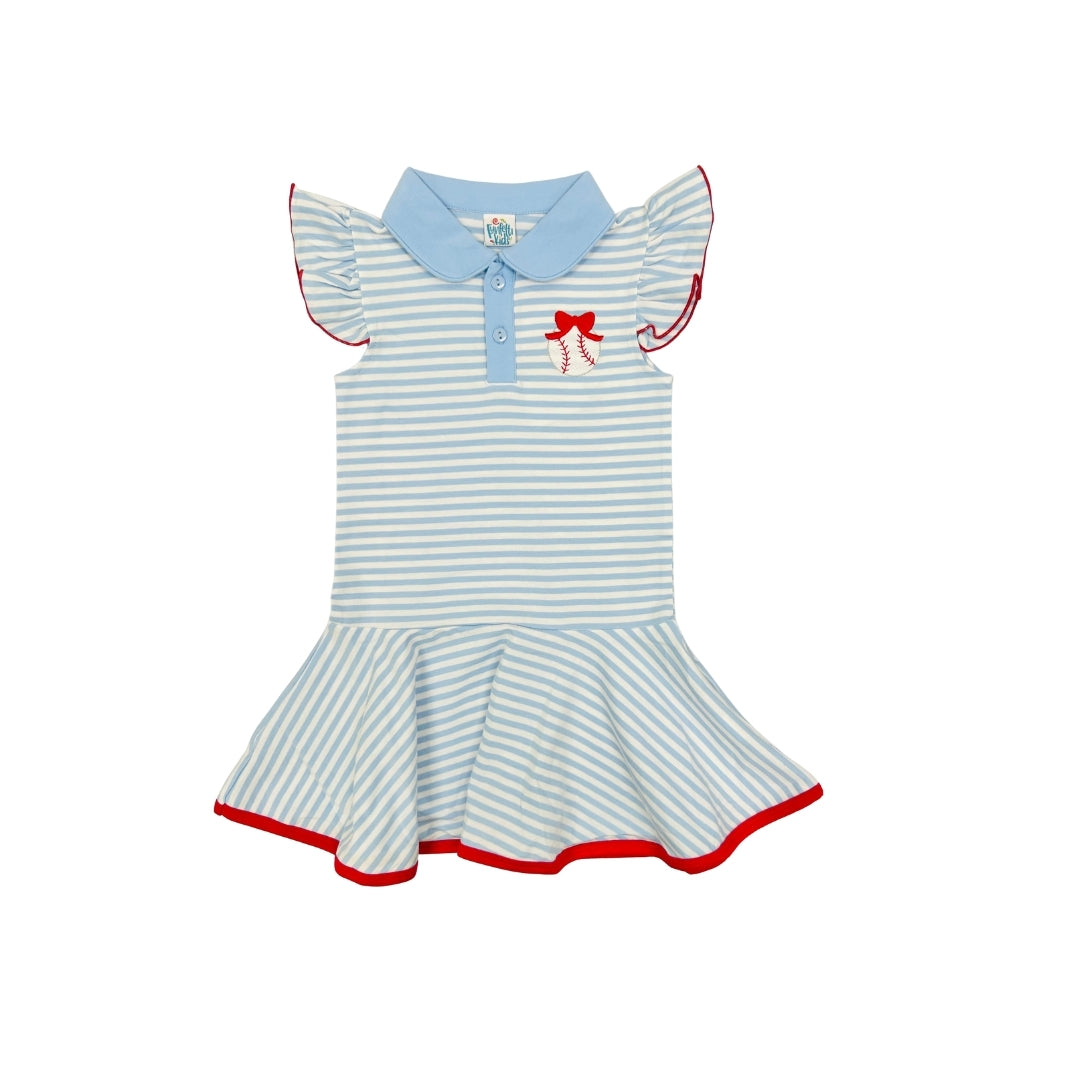 Funfetti Kids Stripe/Baseball Dress