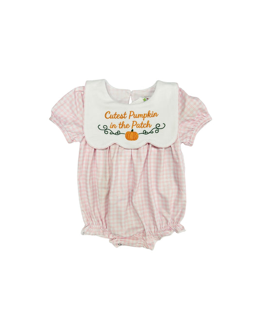 Funfetti Kids Cutest Pumpkin in the Patch Embroidered Bubble