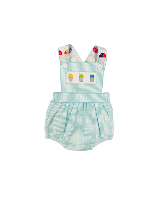 Funfetti Kids Seersucker Snoball Sunsuit