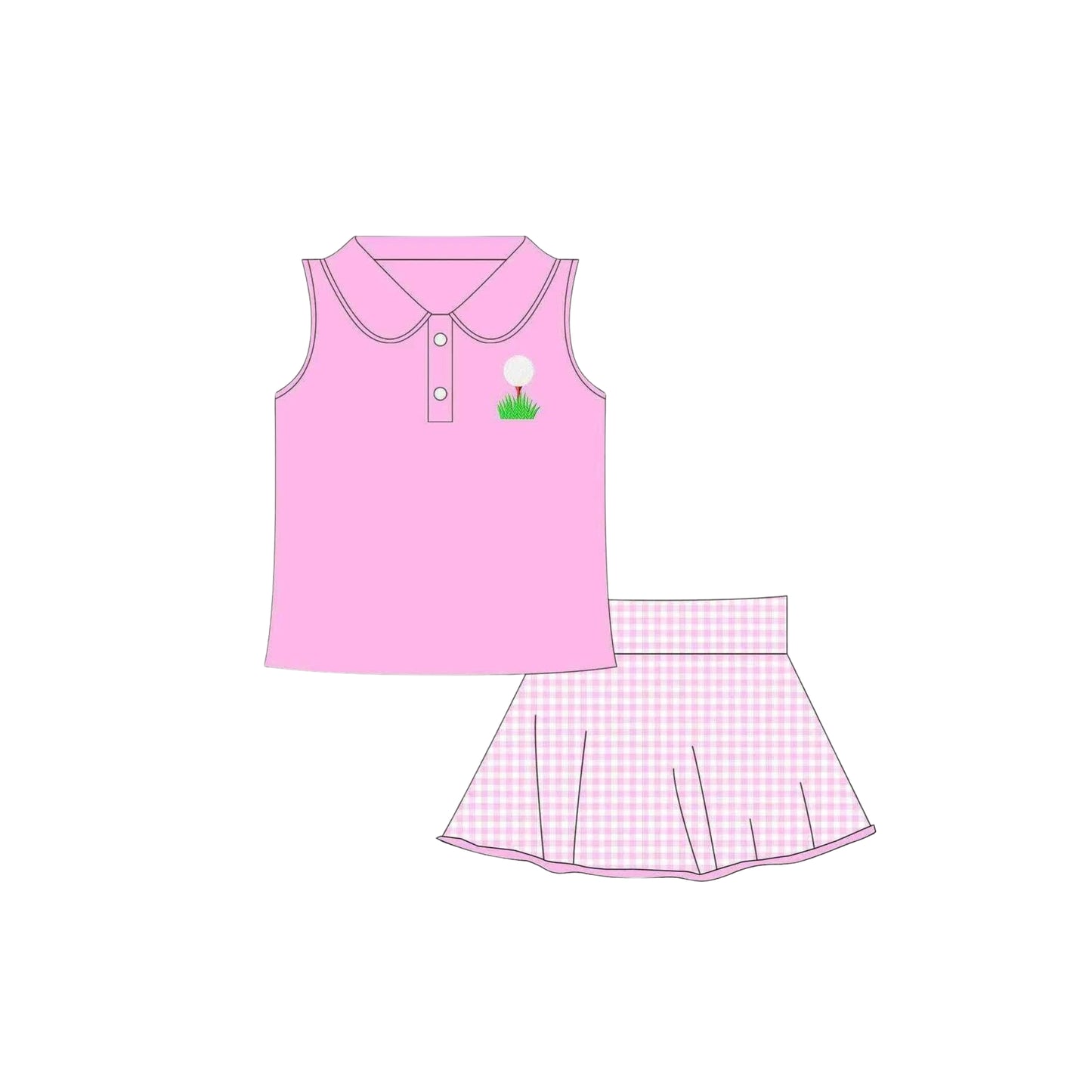 PRE ORDER Funfetti Kids Girl Pink Golf Skort Set