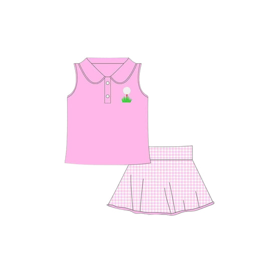 PRE ORDER Funfetti Kids Girl Pink Golf Skort Set