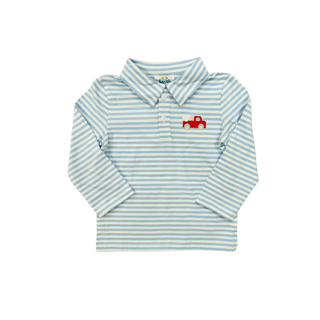 Funfetti Kids Stripe Polo with Valentine Truck