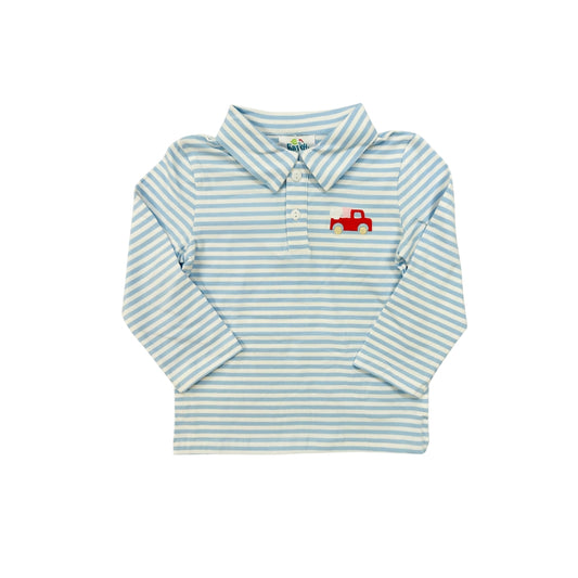 Funfetti Kids Stripe Polo with Valentine Truck