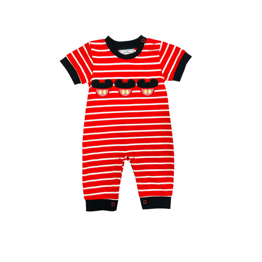 Three Sisters Boy Red Stripe Mouse Romper