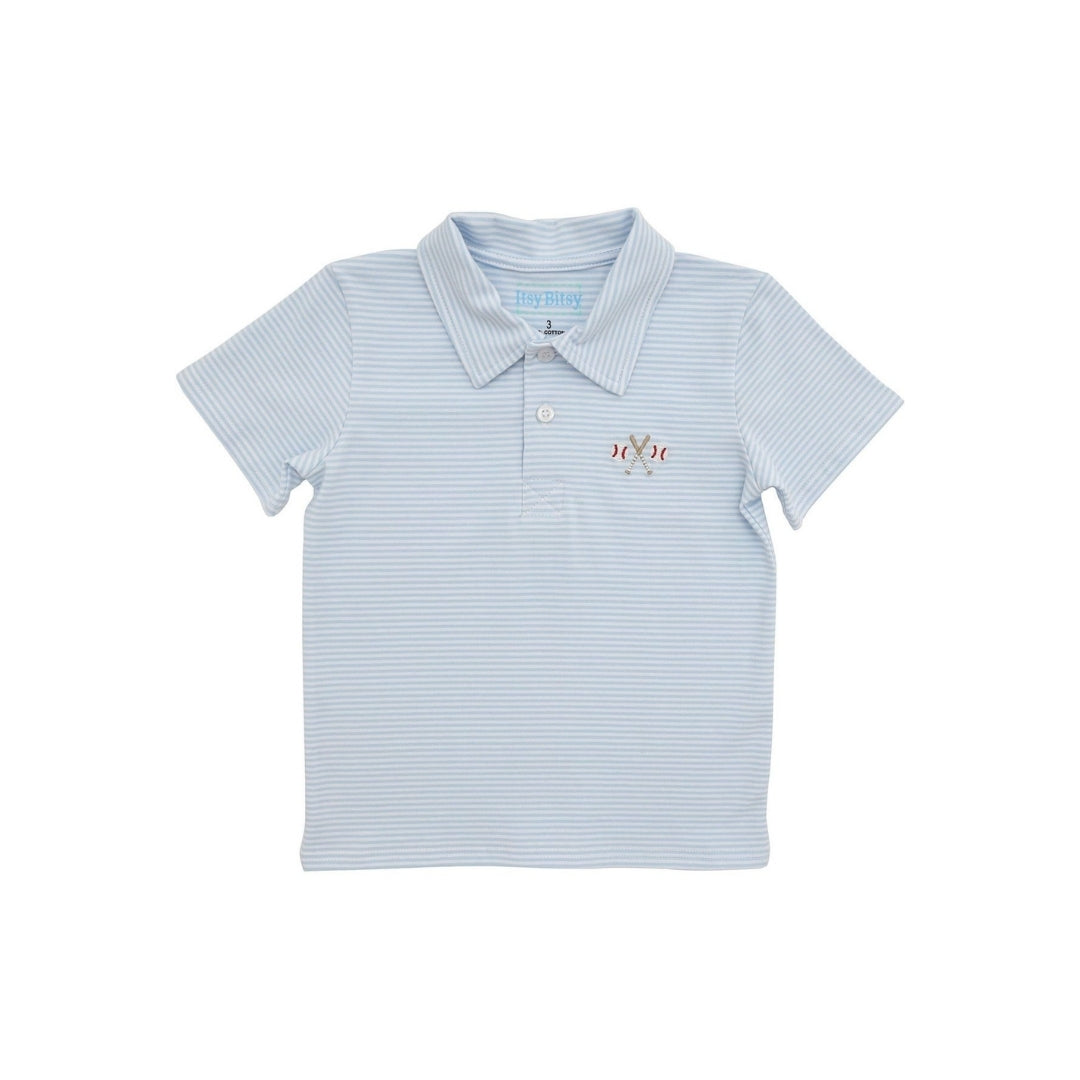 Itsy Bitsy Embroidered Baseball/Bat Polo
