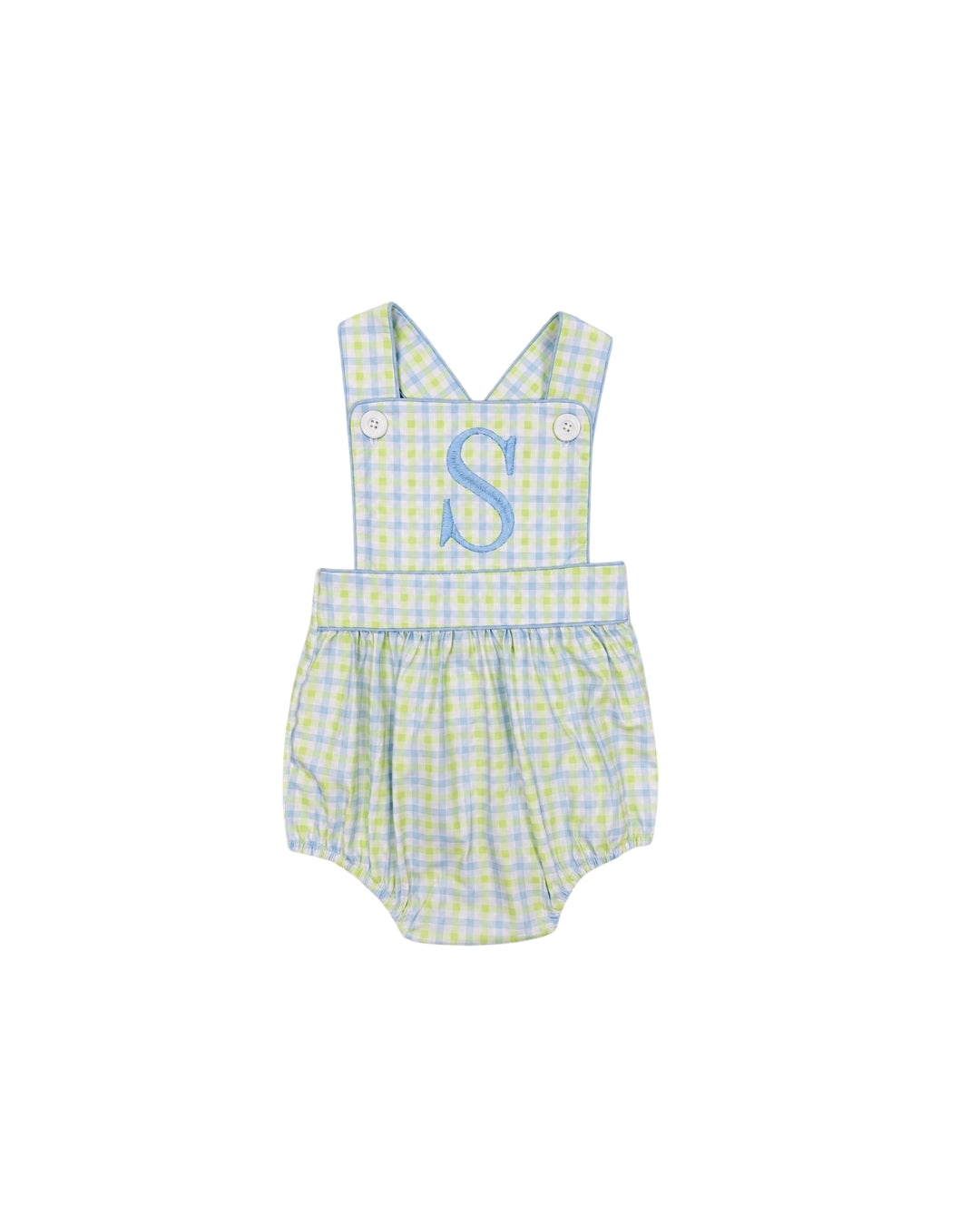 Funfetti Kids Blue/Green Plaid Sunsuit