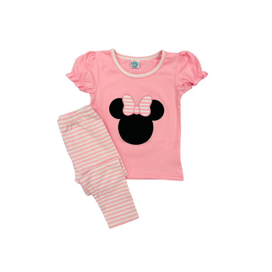 Funfetti Kids Pink Mouse with Bow Legging Set