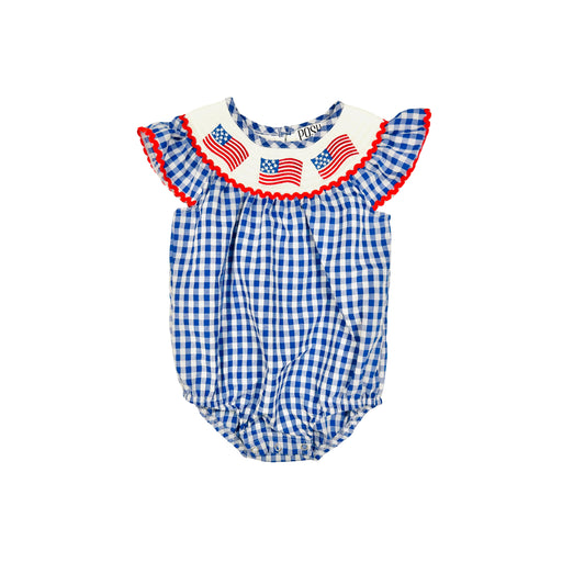 POSH Embroidered Flag Gingham Bubble