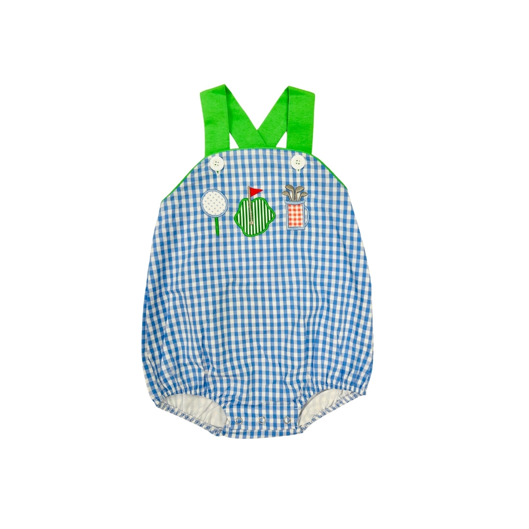 PRE ORDER - Hazel Blue Blue/Green Gingham Golf Bubble