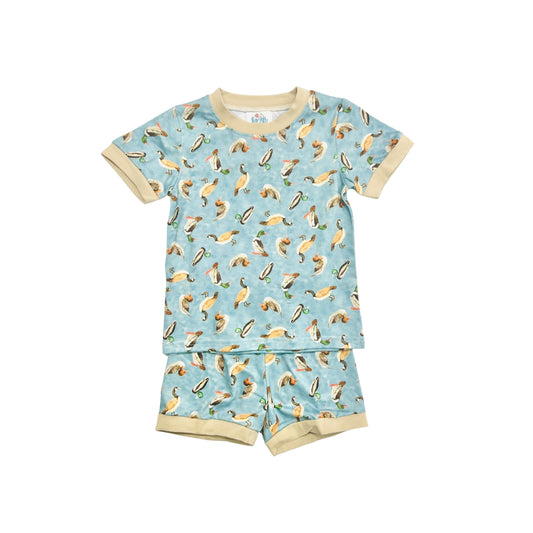 Funfetti Kids Blue All over Mallard Lounge short set