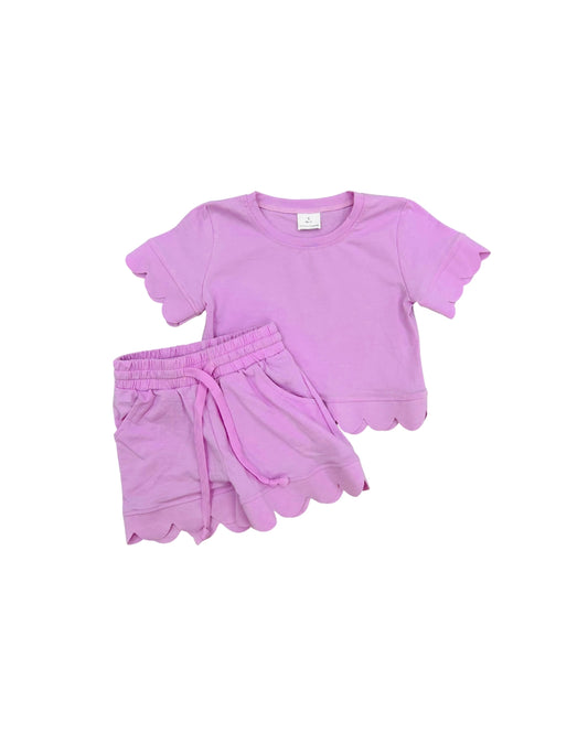 Lilac Scallop Short Set