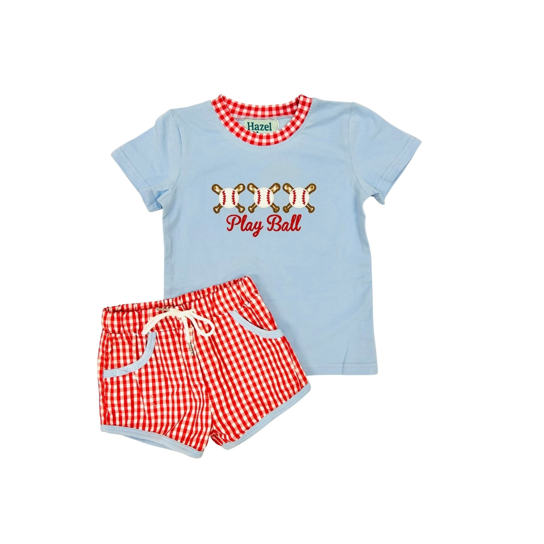 PRE ORDER - Hazel Blue Play Ball Short Set