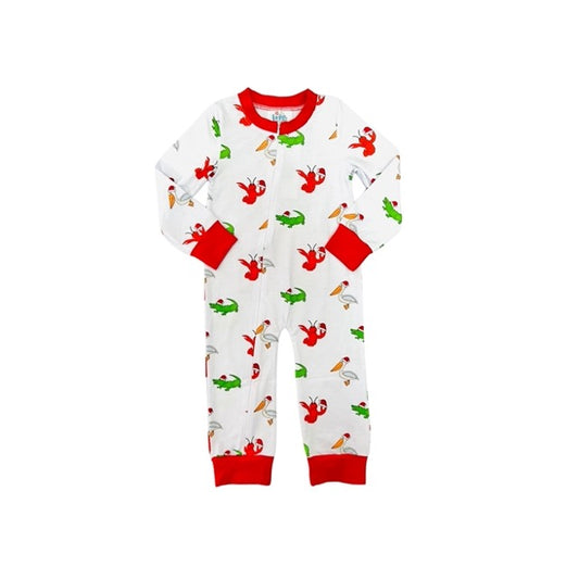 Funfetti Kids Boy Cajun Christmas Onesie with Butt Flap