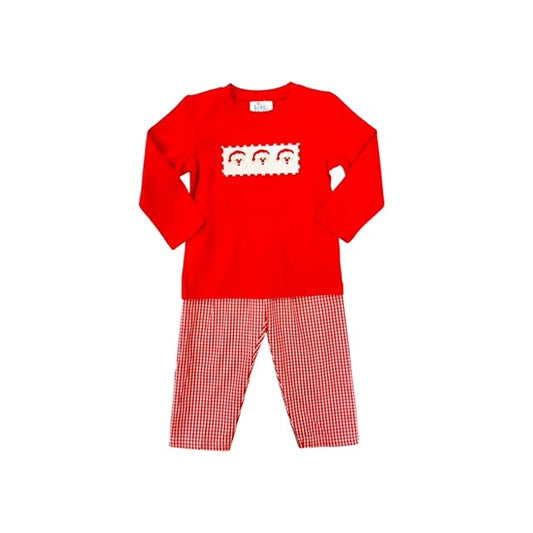 Funfetti Kids Boy Embroidered Santa Pant Set