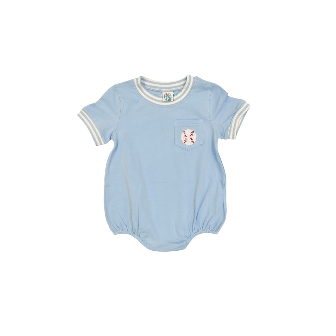 Funfetti Kids Blue Stripe Trim Baseball Bubble