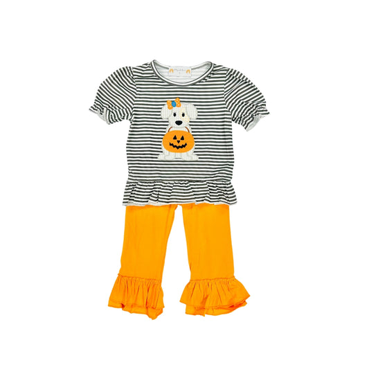 Gingham Puppy/Treat Bucket Ruffle Pant Set
