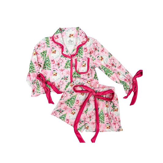 Pink Santa Pajamas with Bows