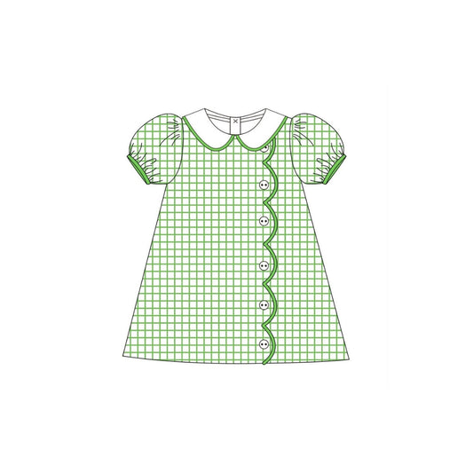 PRE ORDER - Funfetti Kids Green Gingham Dress with Collar