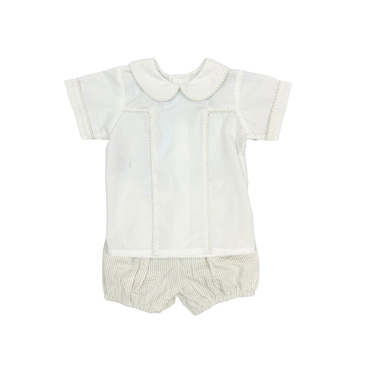 Remember Nguyen Light Tan/White Stripe Short Set