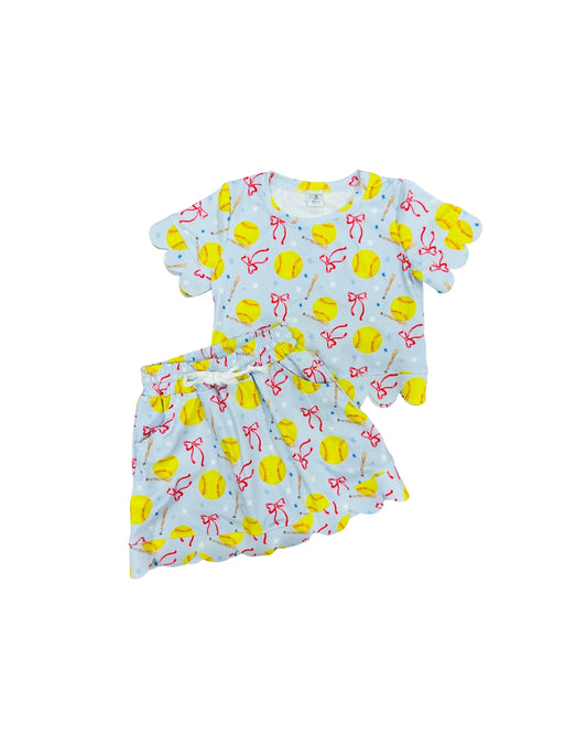 Softball/Bow Scallop Skort Set