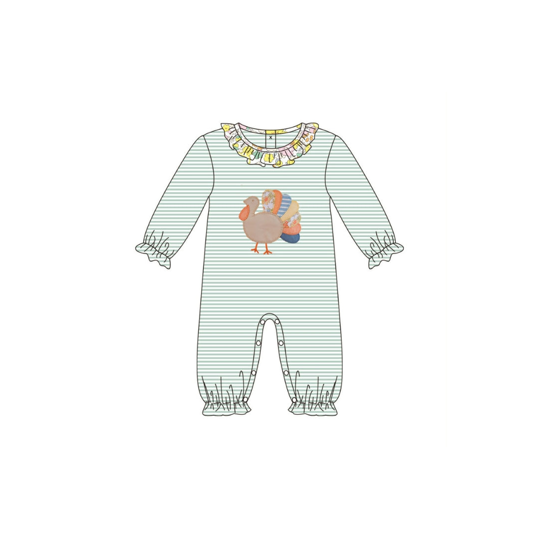 PRE ORDER - Funfetti Kids Floral Turkey Romper