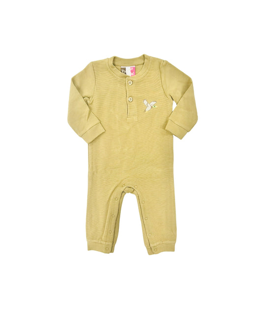 Banana Split Embroidered Mallard Romper