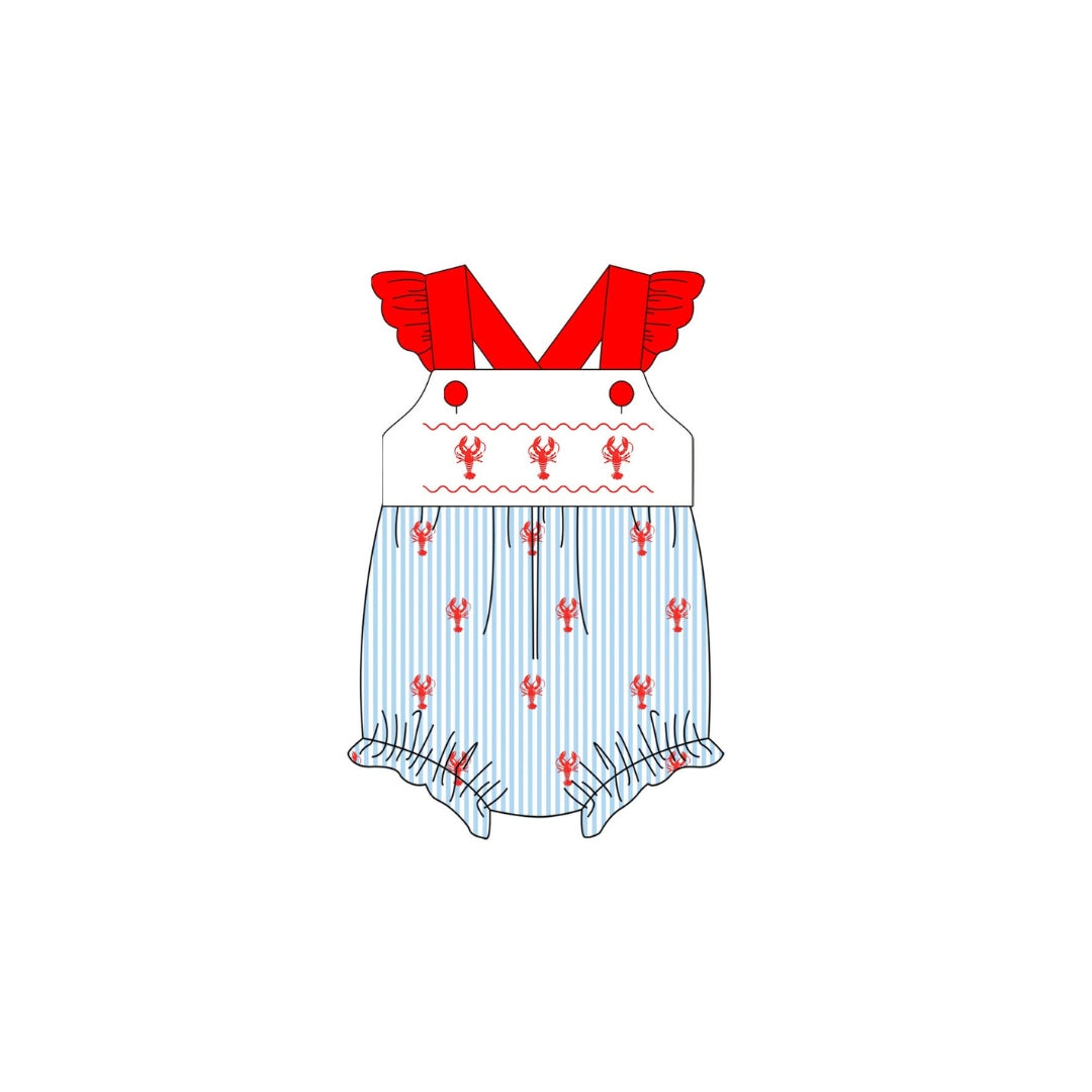 PRE ORDER - Funfetti Kids Seersucker Crawfish Ruffle Bubble