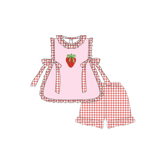 PRE ORDER - Funfetti Kids Strawberry/Gingham Short Set
