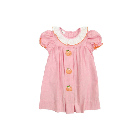 NWT Baby Blessings Girls Pink Embroidered Pumpkin Dress