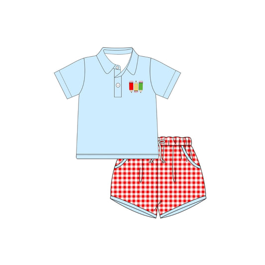 PRE ORDER - Funfetti Kids Pencil Applique Short Set