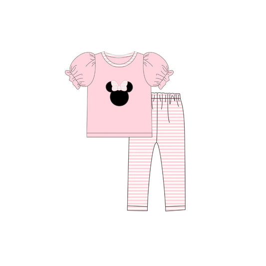 PRE ORDER - Funfetti Kids Pink Mouse with Bow Legging Set