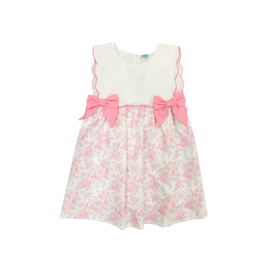 Funfetti Kids Pink Floral Dress with Bows