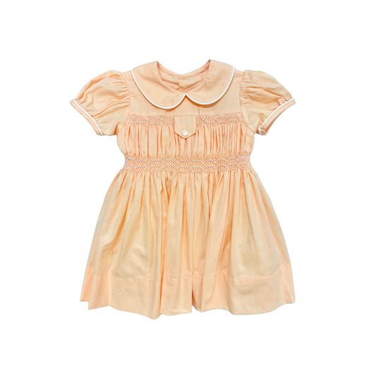 Remember Nguyen Girl Peach Smocked Dress