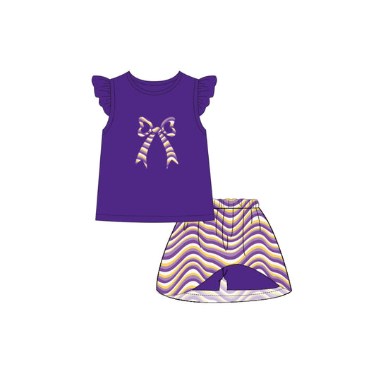 PRE ORDER - Funfetti Kids Tiger Stripe Bow Skort Set