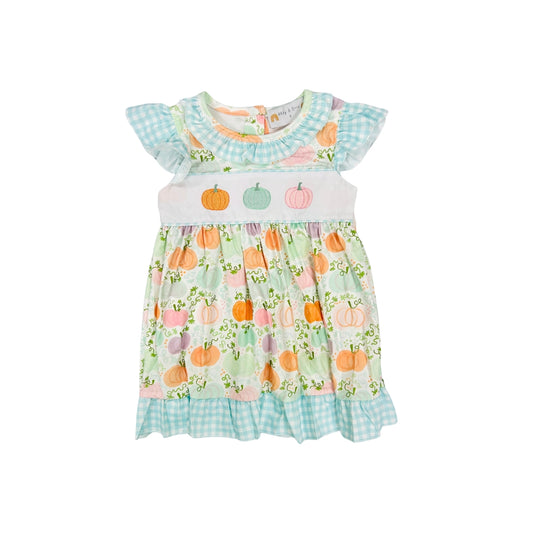 Multi Color Pumpkin Applique Dress